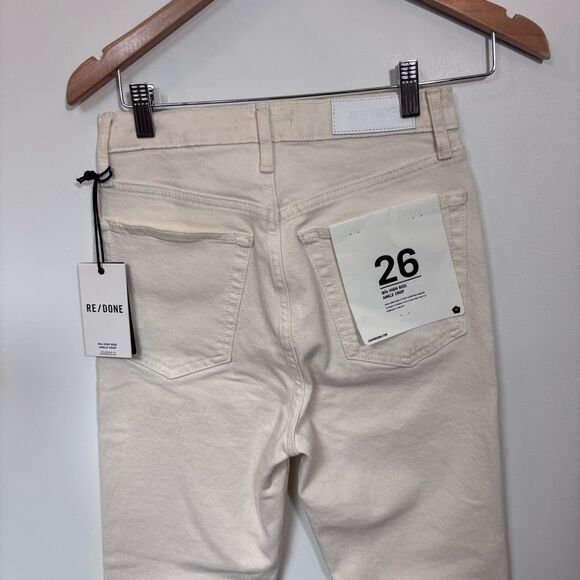 Revolve RE/DONE Orginals 90s High Rise Ankle Crop in Vintage White NEW Size 26 - Picture 8 of 16